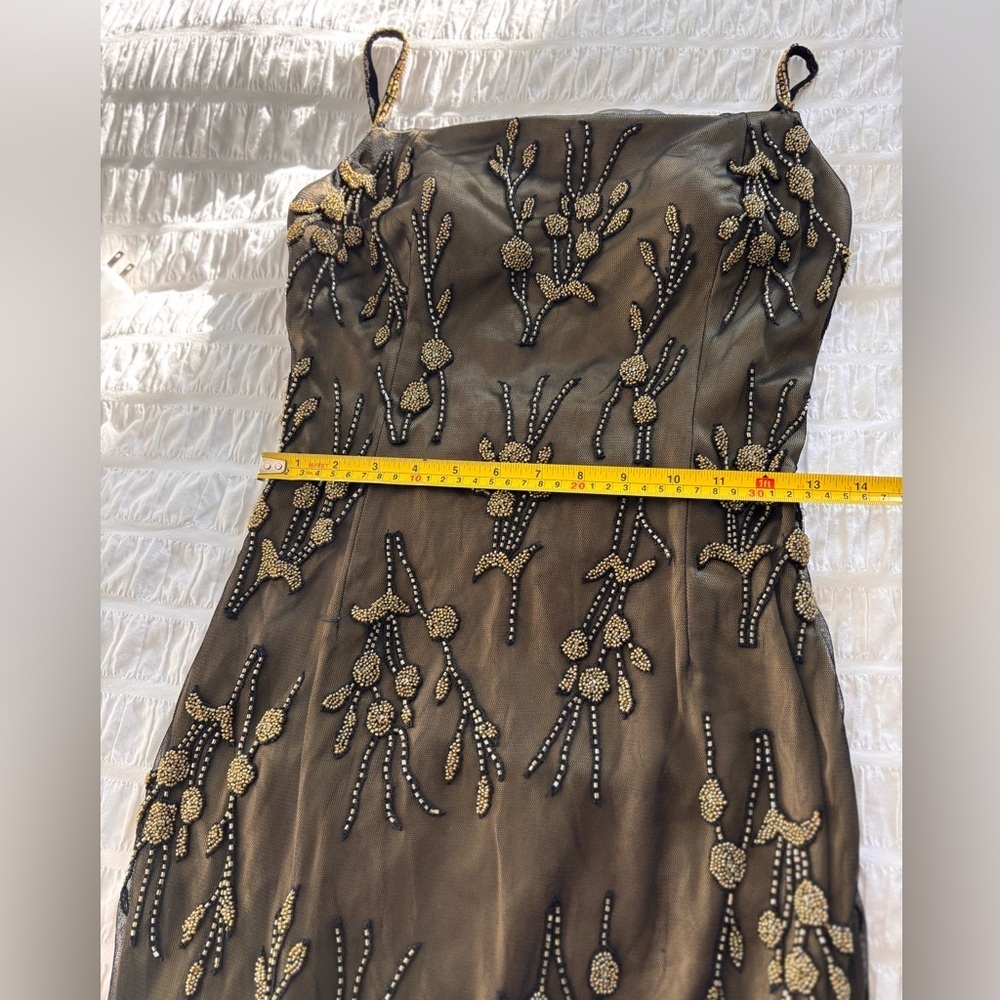 Stunning Vintage Bob Mackie Black/Green/Gold Beaded Dress - Picture 10 of 12